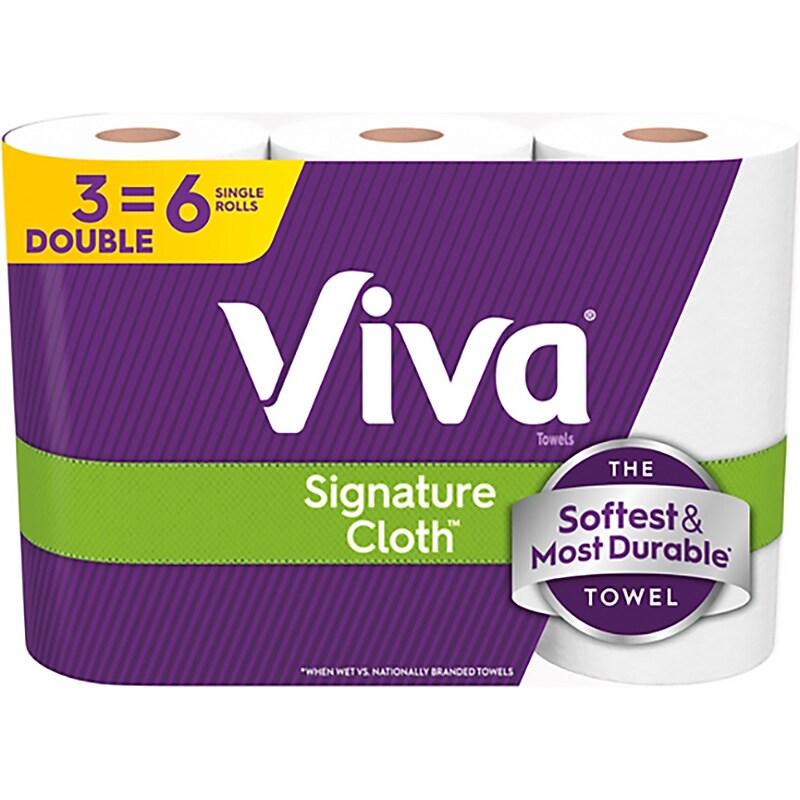 Viva Signature Cloth Double Paper Towels, 86 Sheets/Roll, 3 Rolls/Pack (56530) image 1