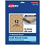 Avery Integrated Cards, 2" Dia., Matte Kraft Brown, 600/Box (95268)~#|#~7CAEE464-D13A-4A44-B9B328BBDBC187DE_sc7