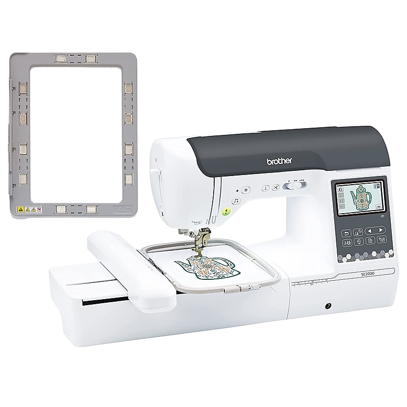 Brother Computerized Sewing and Embroidery Machine with 4" x 7" Magnetic Embroidery Hoop Frame (SE2000) image 1