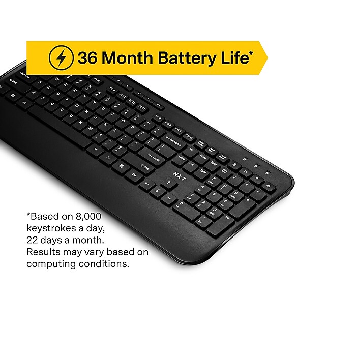 NXT Technologies™ Wireless Comfort Keyboard, Black (NX60881) | Staples