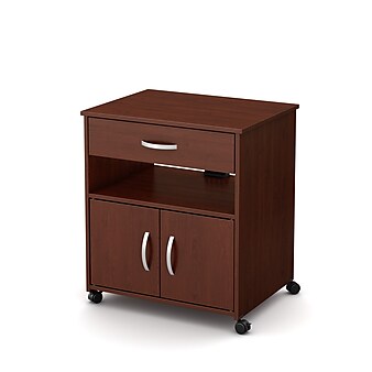 South Shore Axess 26" Printer Cart on Wheels, Royal Cherry (9052691)