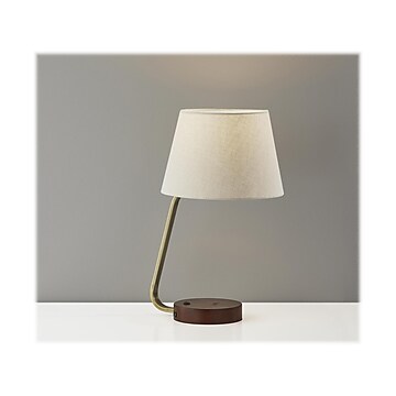 Adesso Louie AdessoCharge Table Lamp, Antique Brass/Wood (3015-21)