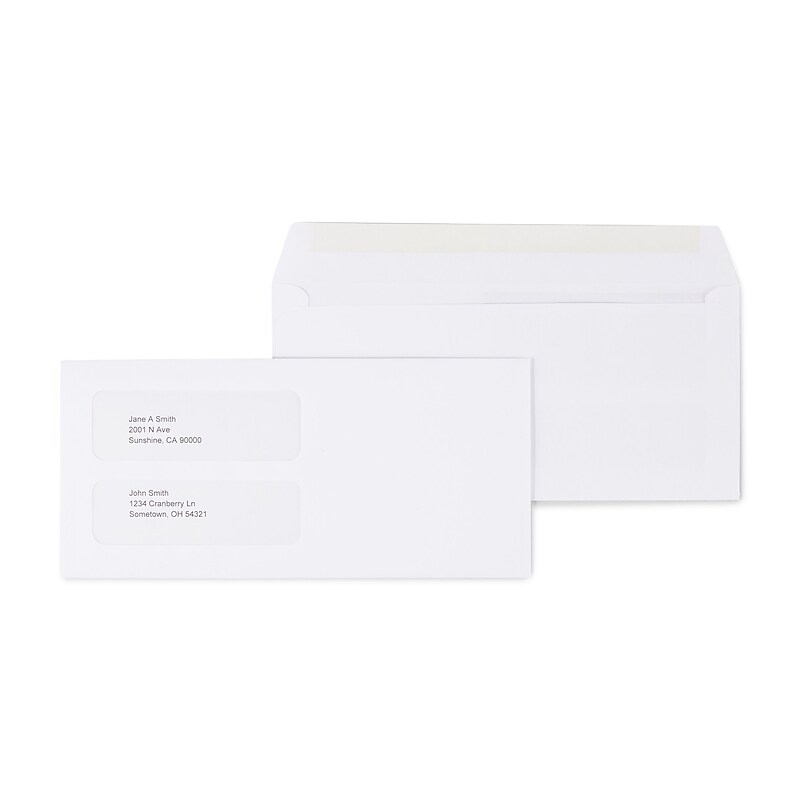 Staples Laser Forms Double Window Envelopes, Wove White, 500/Box (ST473949-CC) image 1