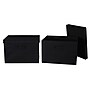 Household Essentials Large Stackable Folding Fabric Wide KD Storage Box, 12" x 18.5"x 15", 57.7 Qt., Black, 2/Pack (7619-1)~#|#~7CC1604A-9CD2-4F07-8750312C60DC4F46_sc7