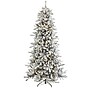 Nearly Natural 7.5-ft Flocked Livingston Fir Artificial Christmas Tree with Pine Cones and 500 Clear Warm LED Lights (T1613)~#|#~7CC22574-EBA4-457E-A18A0CEEB05FBF01_sc7