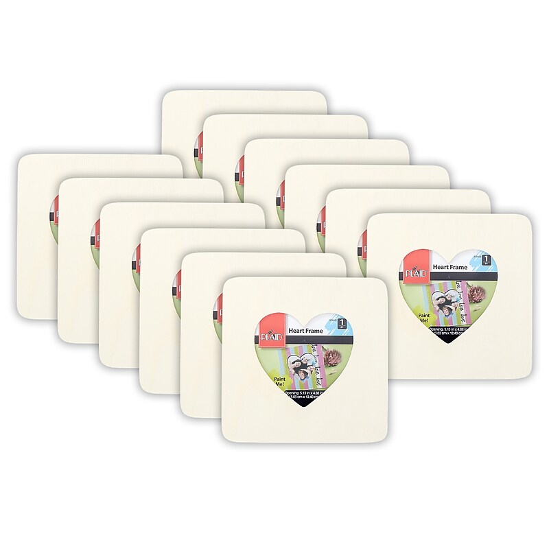 Plaid Heart Value Frame, 12/Bundle (PDE97542-12) image 1