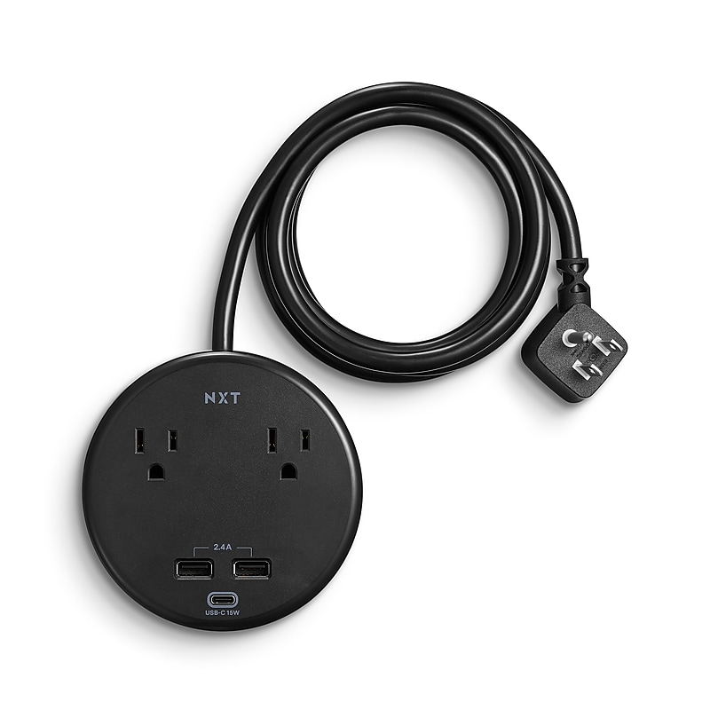 NXT Technologies™ 2-Outlet Plus USB Surge Protector, 5' Cord, 500 Joules (NX61428) image 1