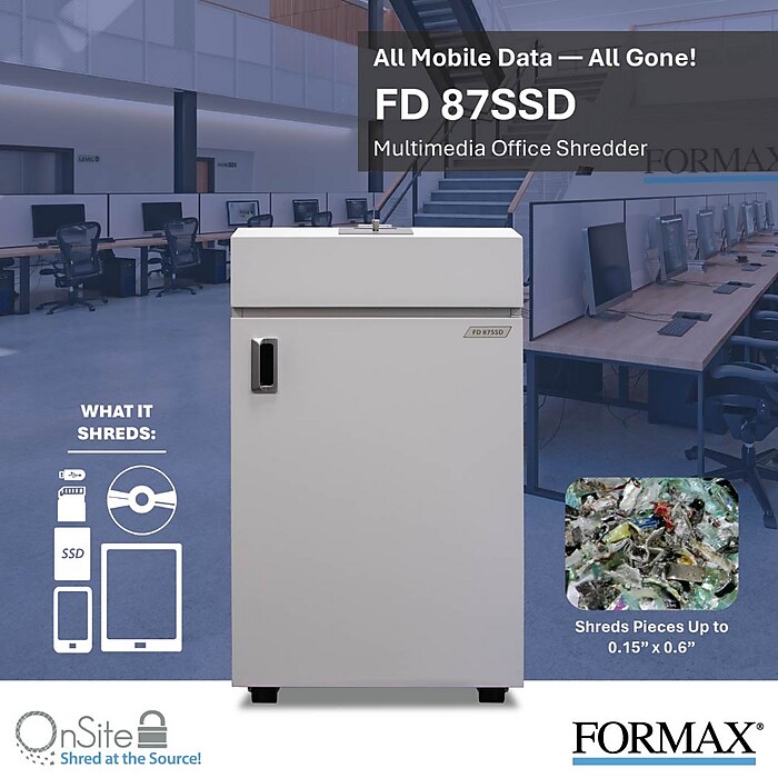 Formax OnSite Cross-Cut Multimedia Shredder (FD 87SSD) | Staples