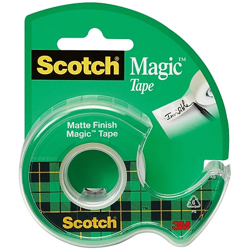  Scotch Dispenser with Magic Tape, 3/4 x 350 Inches, Non-Skid  Base, 1-Pack, Colors Will Vary (C29) : Clear Tapes : Office Products