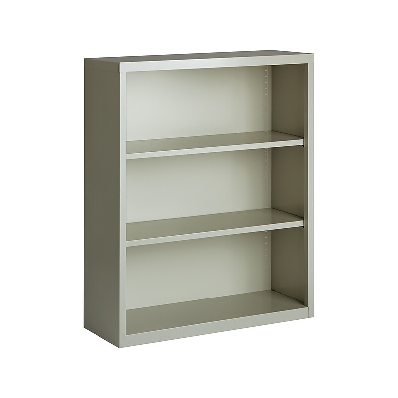 Hirsh HL8000 Series 42"H 3-Shelf Bookcase with Adjustable Shelves, Light Gray Steel (21991) image 1