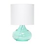 Creekwood Home Modern Glass 13.75" LED Table Lamp, Aqua/White (CWT-1014-AW)~#|#~7CEC350A-83C6-4946-8D3D648CC7DE5275_sc7