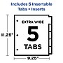 Avery Big Tab Insertable Plastic Dividers with Pocket, 5 Tabs, Multicolor Pastel (07714)~#|#~7CF55268-66B4-4CA0-B9370DFB05767D3D_sc7