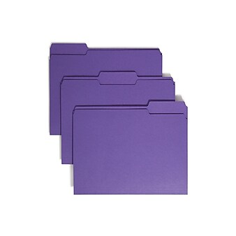 Smead File Folder, 1/3-Cut Tab, Letter Size, Purple, 100/Box (13043)