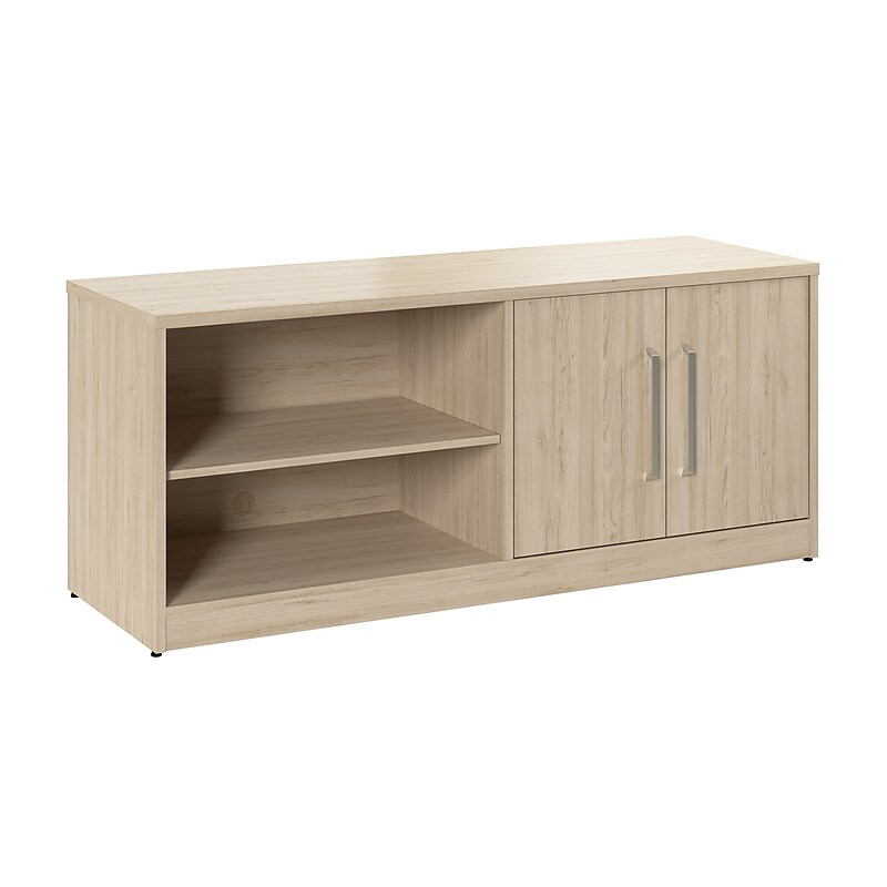 Bush Business Furniture Vista Low Storage Cabinet with Doors and Shelves, Natural Elm (VSS160NE) image 1