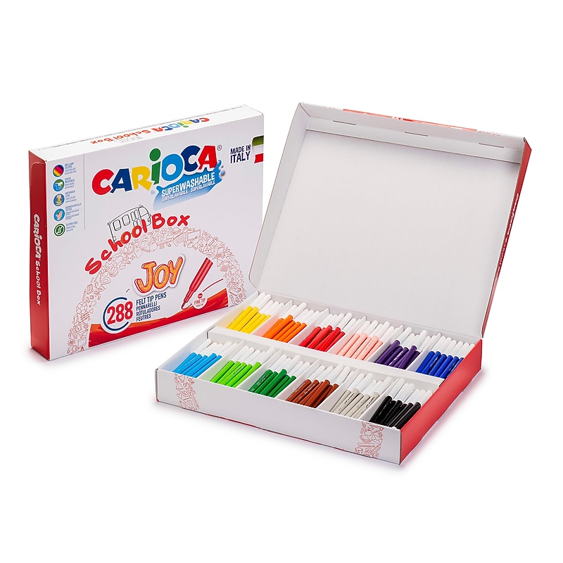 CARIOCA Joy Washable Kids Markers, Fine Tip, Assorted Colors, 288/Set (CRA42826A) image 1