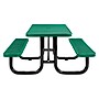 Global Industrial 46" Square Outdoor Steel Picnic Table, Expanded Metal, Green (277151GN)~#|#~7CFE1DE0-2959-4E46-B79957091B664FB1_sc7