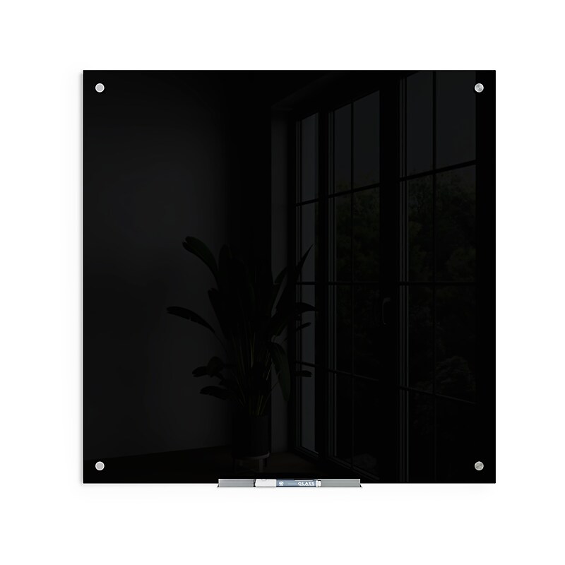 U Brands Glass Dry-Erase Whiteboard, 3' x 3' (2810U00-01) image 1