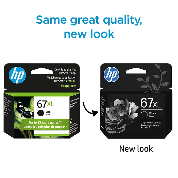 HP 67XL Black High Yield Ink Cartridge, Prints Up to 240 Pages