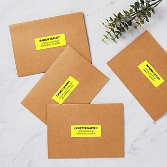 Avery Laser Address Labels, 1" x 2 5/8", Neon Yellow, 30 Labels/Sheet, 25 Sheets/Pack, 750 Labels/Pack (5972)
