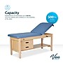 Aristo Wood Physician Adjustable Exam Table with Shelf, Dual Drawer Cabinet, Paper Cutter, Holder, 500 lb Capacity, Blue~#|#~7D11A537-2133-4093-8F9AB267C0C3693F_sc7