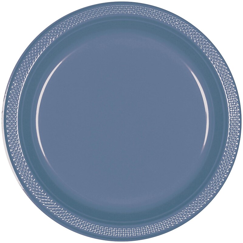Party City 10.25" Plastic Plates, Indigo, 20 Plates/Pack (AM43015-168-NS) image 1