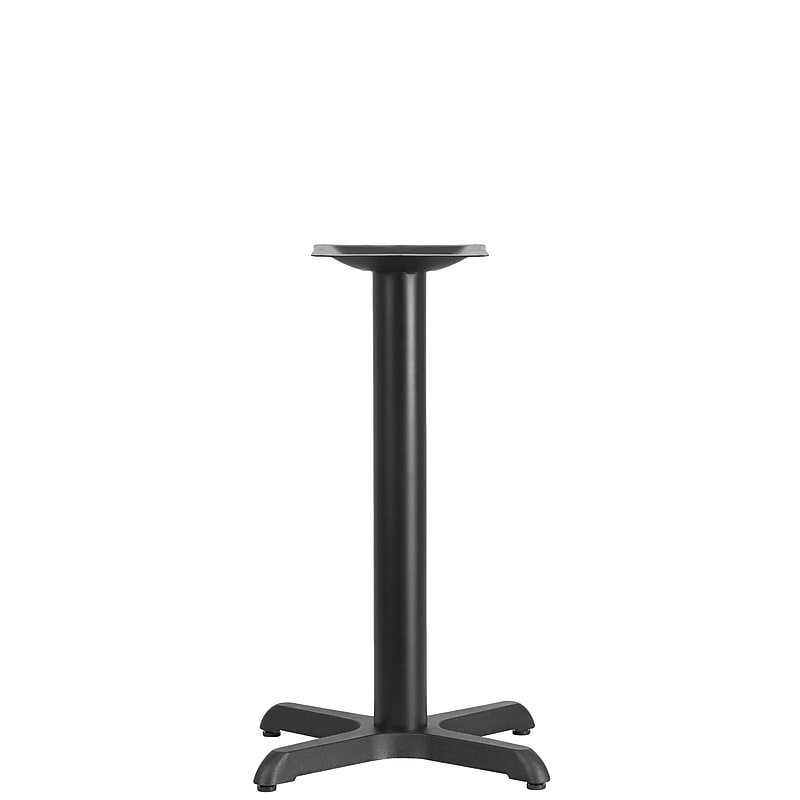 Flash Furniture 22" x 22" Cast Iron Restaurant Table X-Base With 3" Dia. Table Height Column, Black image 1