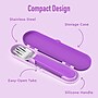 bentgo Kids Stainless Steel Utensil Set , Purple (BGKDUTSS-P)~#|#~7D218BDE-BFE8-4CAE-86BB244BDFF1C7FF_sc7