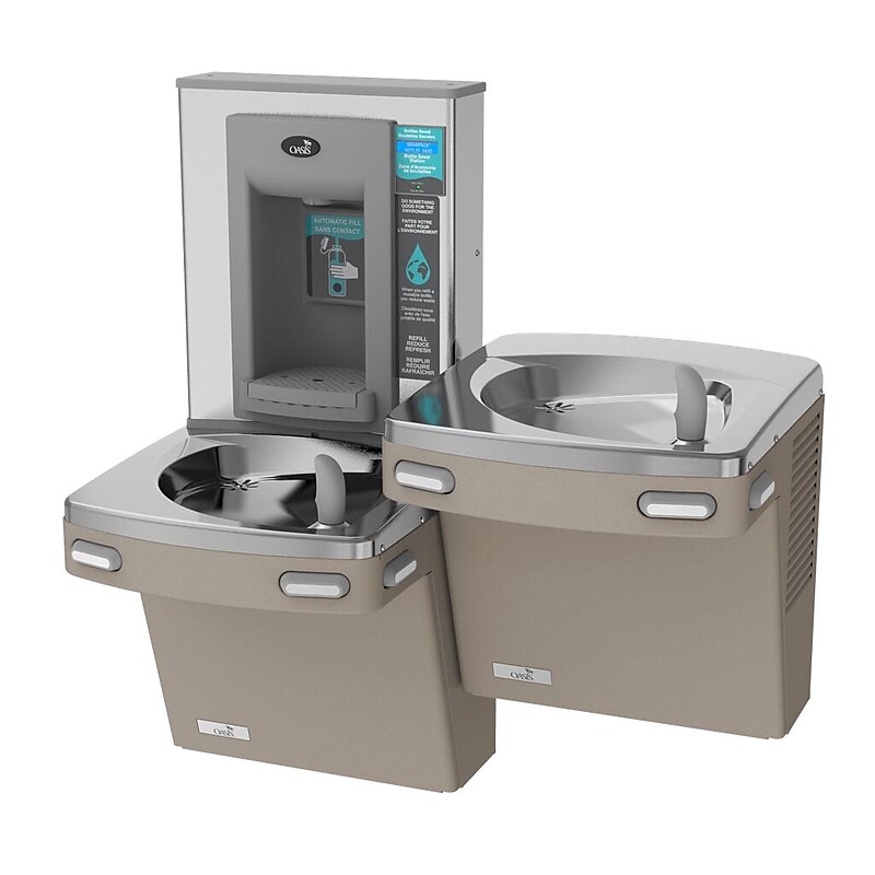 Oasis Versacooler II Bi-Level Drinking Fountain, Stainless steel, Refrigerated 8 GPH, with Electronic Bottle Filler (506380) image 1