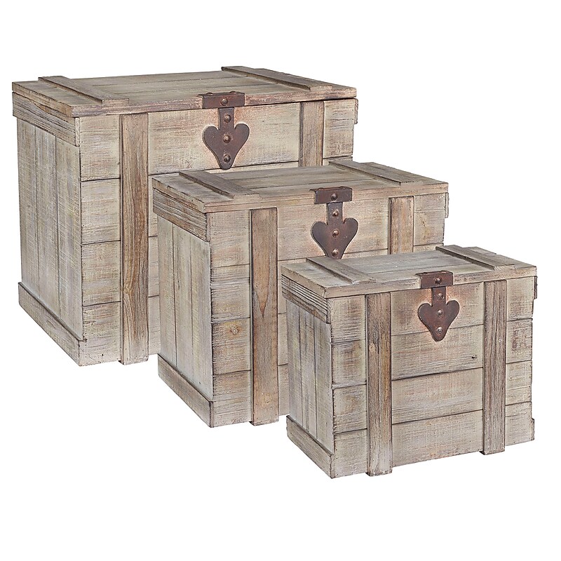 Household Essentials Antiqued Decorative Trunk Set (HH9535-1) image 1