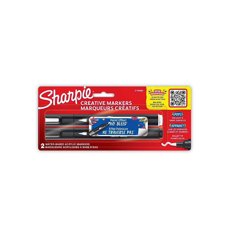 Sharpie Creative Liquid Ink Markers, Fine Tip, Assorted Colors, 2/Pack (2196906) image 1