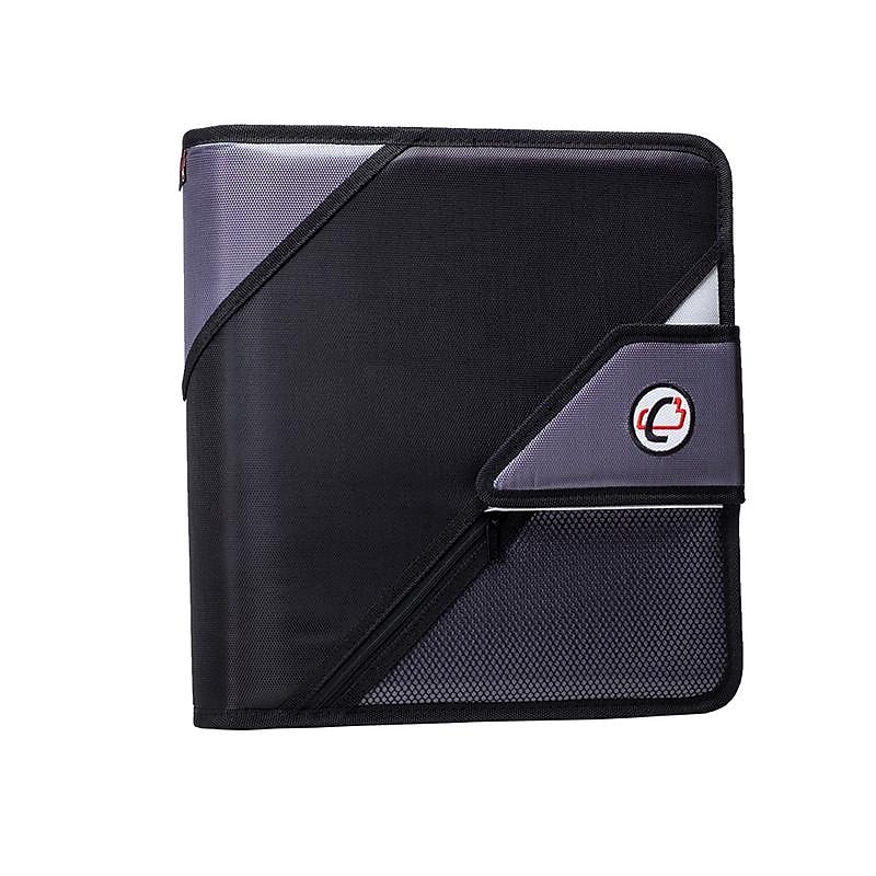 Case It 2" 3-Ring Zipper Binders, Black (S-826-A) image 1