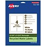 Avery EcoFriendly Laser/Inkjet Rectangle Multipurpose Labels, 4-3/4" x 3-3/4", White, 40/Pack (94254)~#|#~7D282504-A15D-4E65-9912A2C975398013_sc7