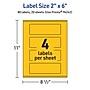 Avery Laser/Inkjet Rectangle Multipurpose Labels, 2" x 6", Bright Yellow, 80/Pack (94242)~#|#~7D3182AE-EECD-41F5-8FA0C5FDF797C36E_sc7