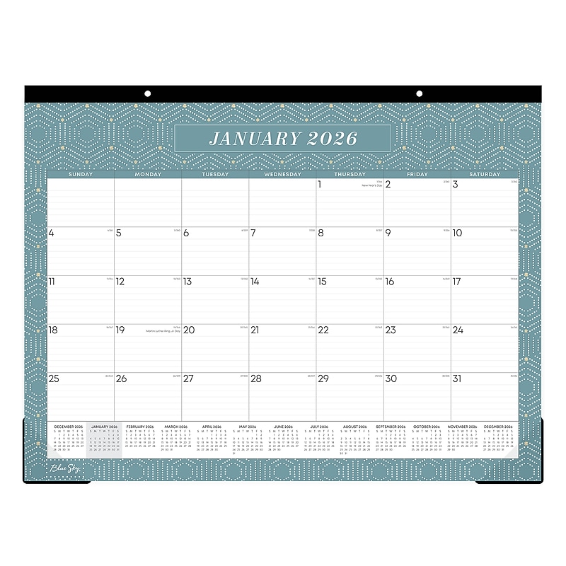 2026 Blue Sky 22" x 17" Monthly Desk Pad Calendar, Maritza (158110) image 1