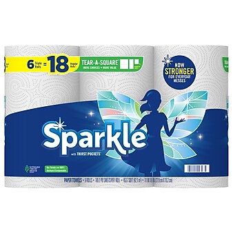 Sparkle Pick-a-Size with Thirst Pockets Paper Towels, 2-ply, 165 Sheets/Roll, 6 Rolls/Pack (22269501)