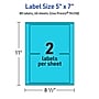 Avery Laser/Inkjet Multipurpose Rectangle Labels, 5" x 7", Bright Blue, 80/Pack (94258)~#|#~7D3EEAED-A184-4D36-802CC5B3B2AC07EF_sc7