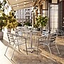 Flash Furniture Lila 23.5" Square Metal Table Set with 4 Slat Back Chairs, Aluminum (TLH24SQ017BCHR4)~#|#~7D4B31F3-1882-4B60-92C2CDF3EFFB73D0_sc7