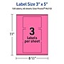 Avery Laser/Inkjet Rectangle Multipurpose Labels, 3" x 5", Bright Pink, 120/Pack (94213)~#|#~7D4E4AF6-ABAD-4638-80D6E84104A4A002_sc7