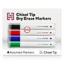 TRU RED™ Tank Dry Erase Markers, Chisel Tip, Assorted, 4/Pack (TR61456/TR54561)~#|#~7D584B67-FEE0-416A-9CB61FF2F9BE93A1_sc7