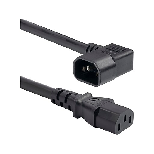 StarTech 6' Right Angle C14 to C19 Power Cable, Male to Female, Black