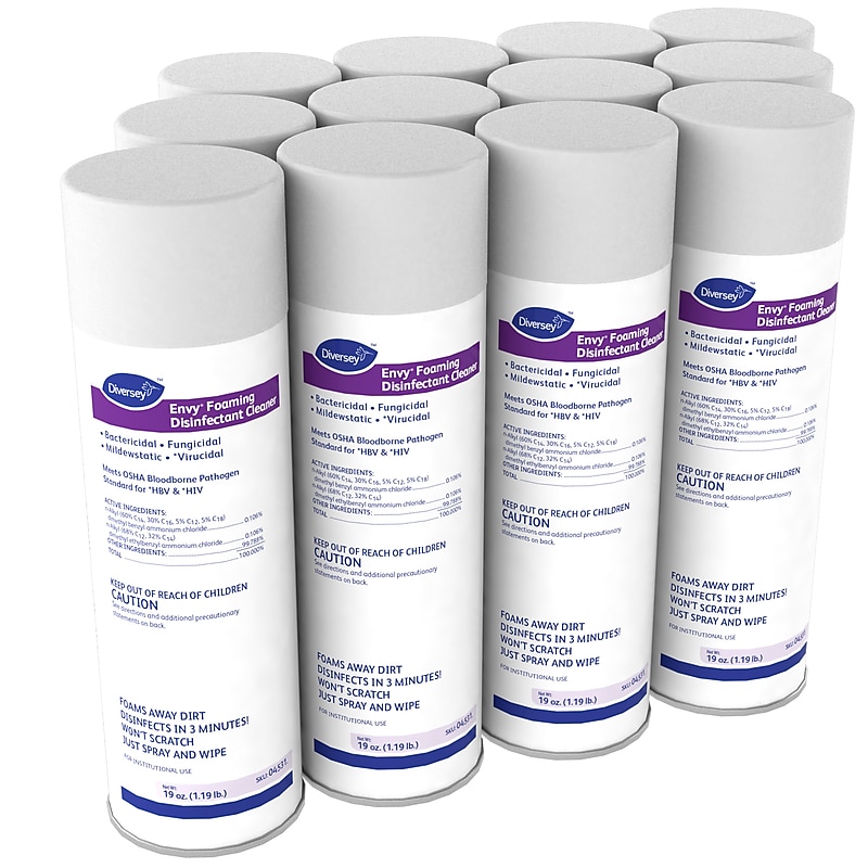 Envy Foaming Disinfectant Cleaner, Lemon Scent, Aerosol, 19 oz., 12/Carton (04531) image 1