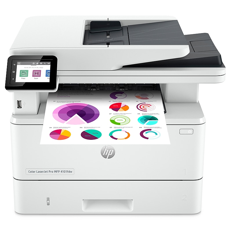HP LaserJet Pro MFP 4101fdw Wireless Black & White Laser Printer, All-In-One, Print, Scan, Copy, Fax, Best for Office (2Z619F) image 1