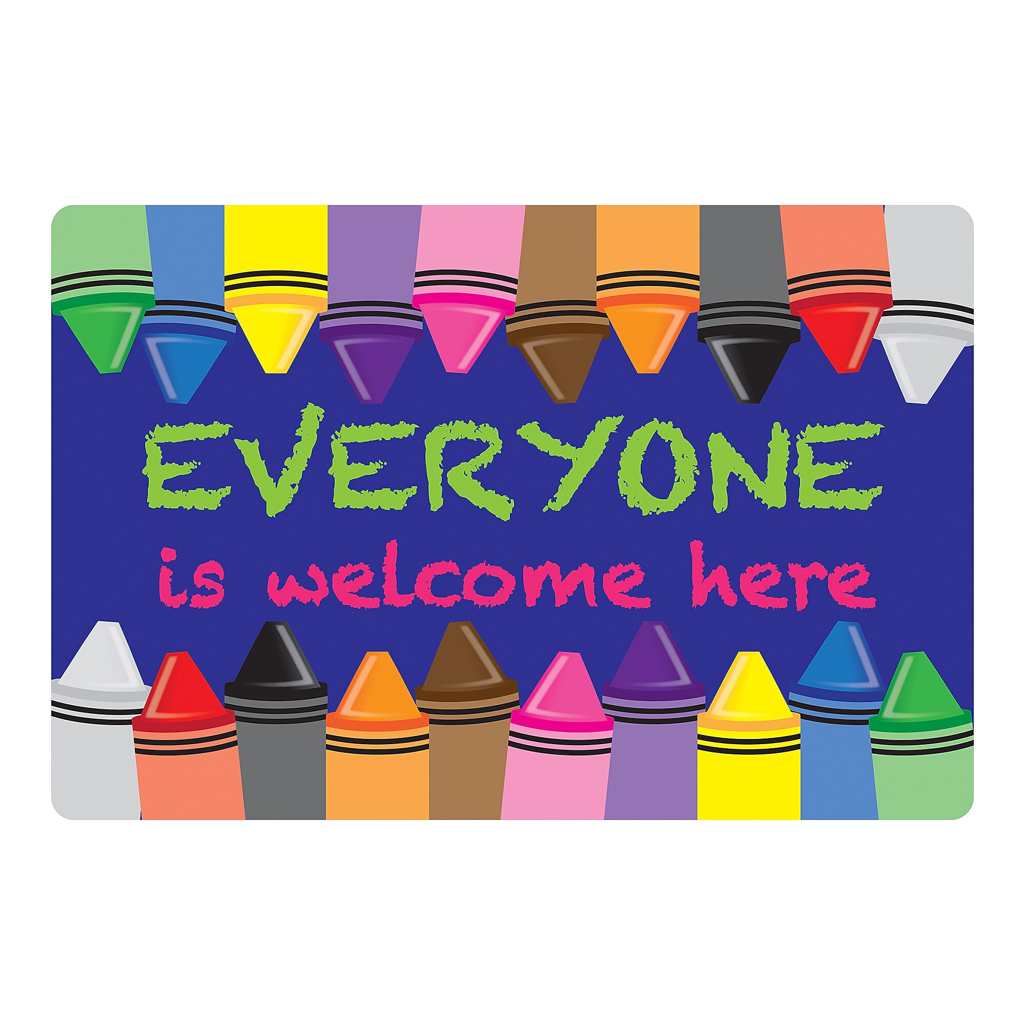 Ashley Smart Poly Commercial Floor Mat, 15.5″ x 23.5″, Crayons Everyone is Welcome Here, 2/Bundle (ASH91502-2) Sansujyuku sansujyuku.com