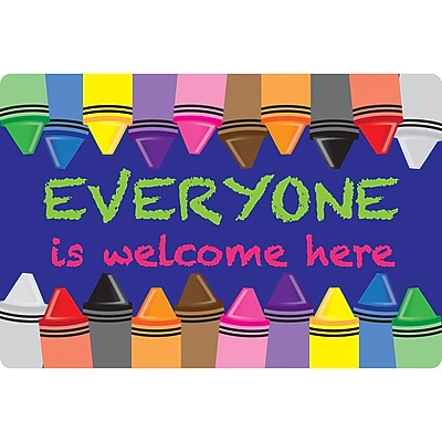 Ashley Smart Poly Commercial Floor Mat, 15.5″ x 23.5″, Crayons Everyone is Welcome Here, 2/Bundle (ASH91502-2) Sansujyuku sansujyuku.com