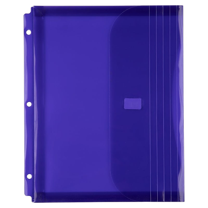 JAM Paper Plastic Binder Pocket, Purple, 3/Pack (218VB1PUX3) image 1