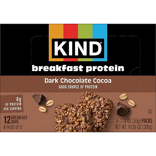 KIND Gluten-Free Dark Chocolate Cocoa Protein Breakfast Bar, 0.88 oz., 6 Bars/Box (41936)~#|#~7D781C6B-6DC9-4B45-BD09C49B8E416597_sc7