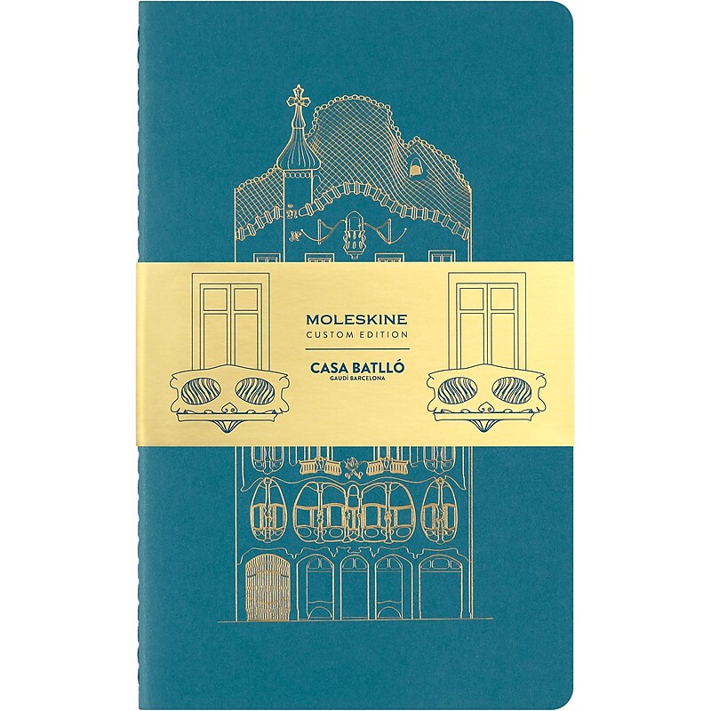 Moleskine Custom Edition Casa Batlló Cahier Journal, 5" x 8.25", Teal, 240 Pages (272753) image 1