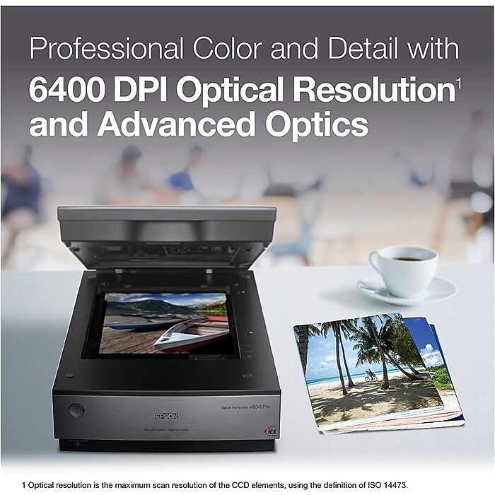 Epson Perfection V850 Pro B11B224201 Flatbed Desktop Scanner, Gray