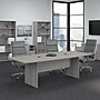 Bush Business Furniture 96W x 42D Boat Shaped Conference Table with Wood Base, Platinum Gray (99TB9642PGK)~#|#~7D8EEE69-92F0-4D4D-8AA686496C87A930_sc7