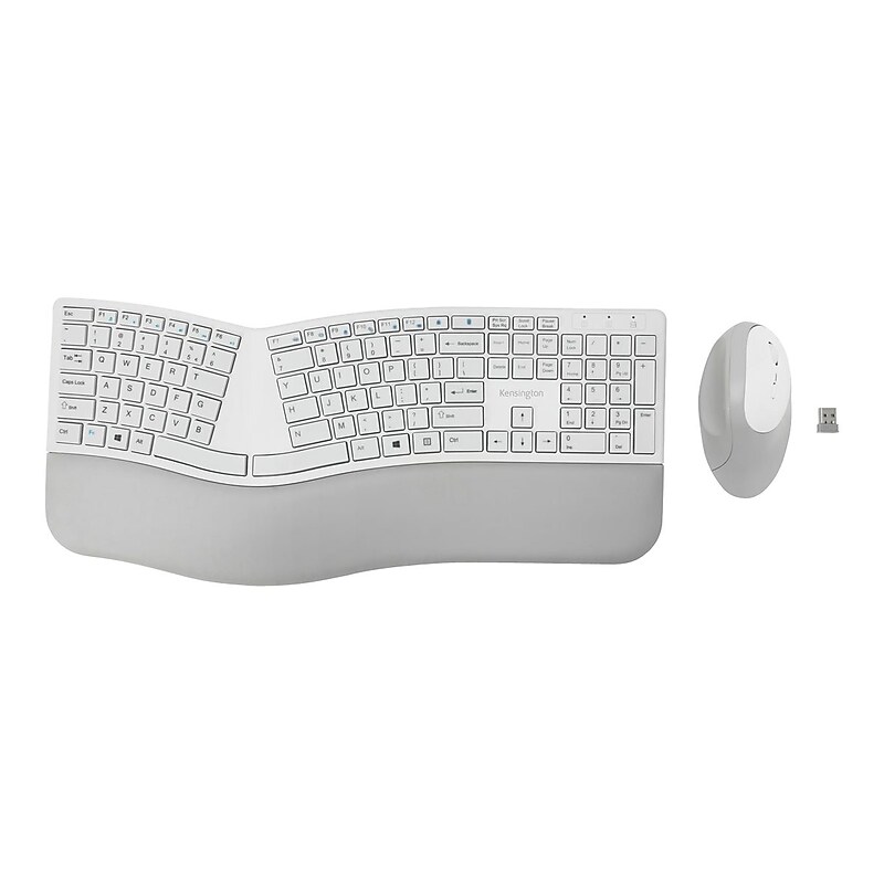 Kensington Pro Fit K75407US Wireless Ergonomic Keyboard and Mouse Combo, Gray image 1